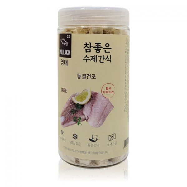 페오펫몰,참좋은수제간식 동결건조 명태큐브 95g (강아지/고양이) [최저가]