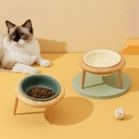 [댕냥데이특가] 펫트너스 UFO 강아지 식기 고양이 밥그릇 물그릇 세라믹 도자기 원목