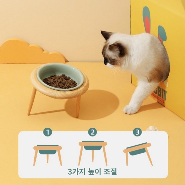 페오펫몰,[텐텐특가] 펫트너스 UFO 강아지 식기 고양이 밥그릇 물그릇 세라믹 도자기 원목