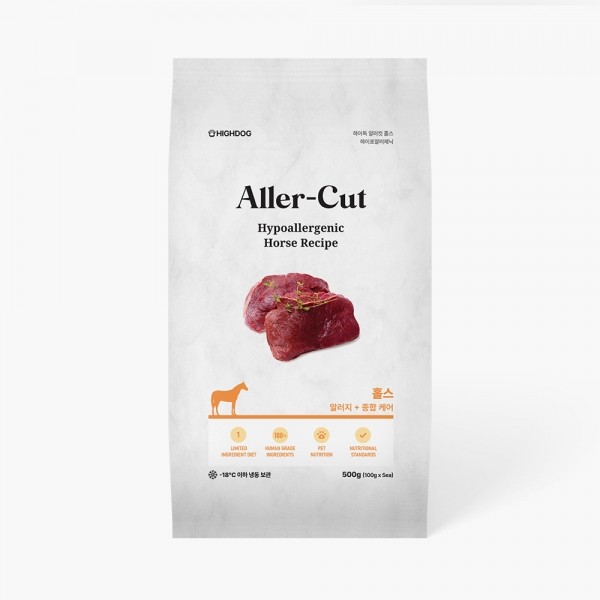 페오펫몰,[하이독] 알러컷 홀스 말고기 화식 하이포알러제닉 항산화 알러지 사료 (100G) X 10팩