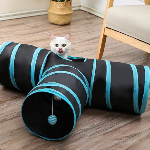 페오펫몰,루디펫 고양이 터널 숨숨집 장난감 놀이터 캣터널 T자형