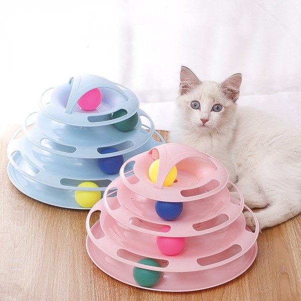 페오펫몰,루디펫 고양이 장난감 공 턴테이블 디스크볼 화이트/핑크/블루