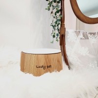 루디펫 고양이 강아지 세라믹 원목 밥그릇 식기 식탁 수반 물그릇 1구