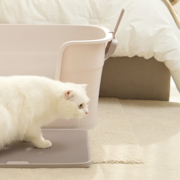 페오펫몰,[펫토리아] 한큐뚝딱 스퀘어 평판형 고양이화장실 모래매트 세트