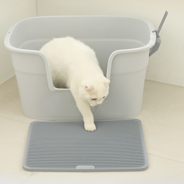 페오펫몰,[펫토리아] 한큐뚝딱 스퀘어 평판형 고양이화장실 모래매트 세트