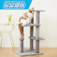[펫토리아]한층뚝딱 플러시 4단 고양이 캣타워 그레이
