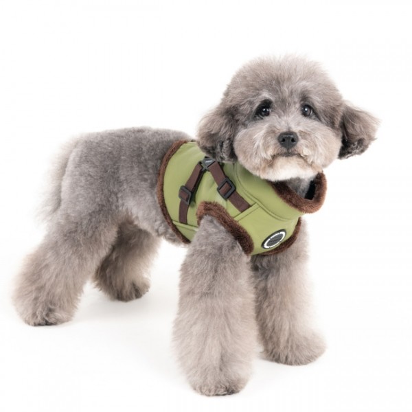 페오펫몰,#신상특가 퍼피아 따뜻한 겨울외출용 윈터 V 하네스 2종