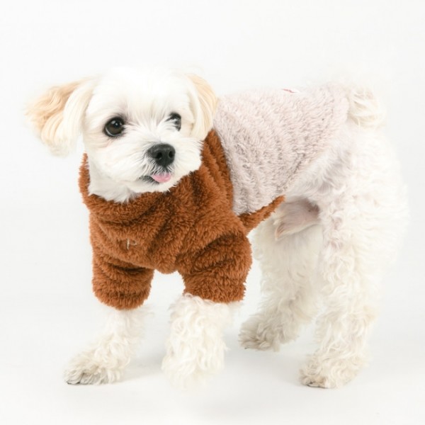 페오펫몰,#신상특가 퍼피아 따뜻한 투톤배색 겨울외출용 릿지 플리스 2종