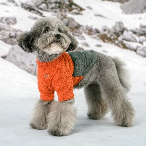 페오펫몰,#신상특가 퍼피아 따뜻한 투톤배색 겨울외출용 릿지 플리스 2종