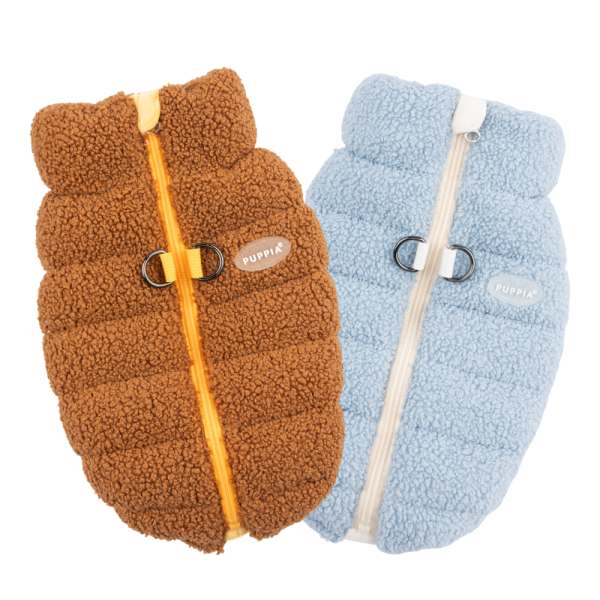 페오펫몰,#신상특가 퍼피아 캐빈 플리스 뽀글이 하네스 일체형 패딩조끼 2종