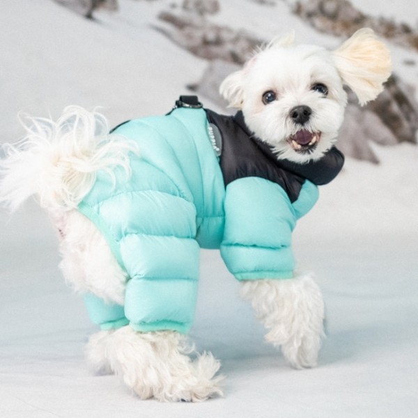 페오펫몰,#신상특가 퍼피아 가볍고 따뜻한 퀼팅 후드 알파인 푸퍼 올인원 패딩