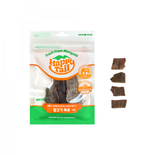 페오펫몰,해피테일 강아지 간식 말고기육포 저알러지 수제간식 고단백 저지방 말고기 간식