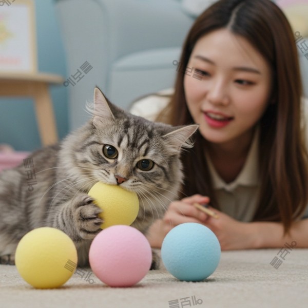 페오펫몰,예보들 소리나는 고양이 장난감 캣닢볼 고양이양모볼 EVA볼