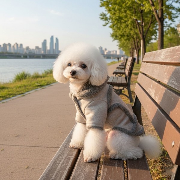 페오펫몰,예보등 강아지 무스탕 강아지 올인원 방한복