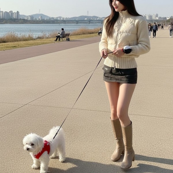 페오펫몰,[예보들][설날특가]자유로운 손목형 웨어러블 강아지 자동 리드줄