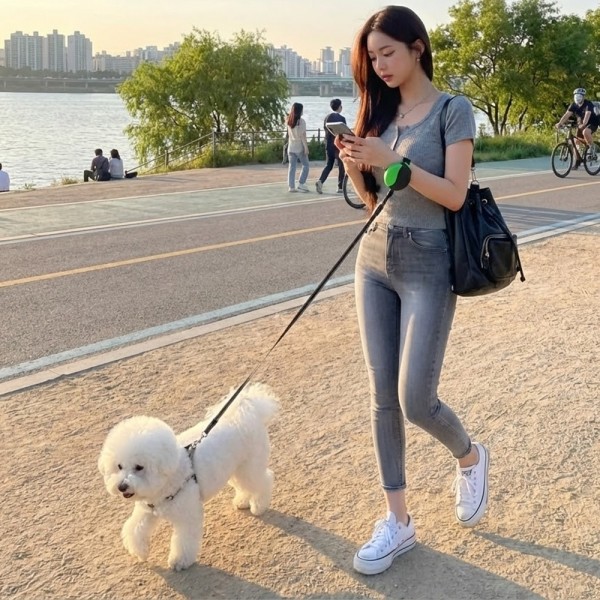 페오펫몰,[예보들][설날특가]자유로운 손목형 웨어러블 강아지 자동 리드줄