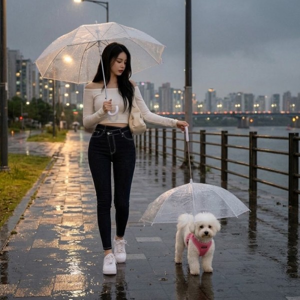 페오펫몰,예보들 강아지 우산 강아지산책 거꾸로우산 코스프레