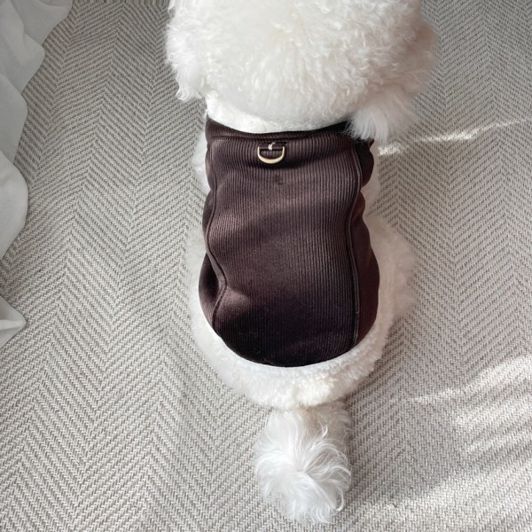 페오펫몰,그루밍독 반려동물 골덴 하네스 무스탕 조끼 S-2XL, 3 colors