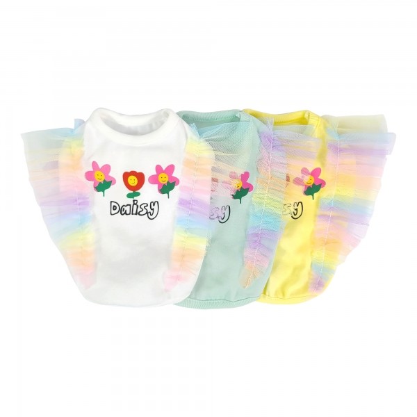 그루밍독 반려동물 레인보우 엔젤 크롭 티셔츠 S-2XL, 3 colors