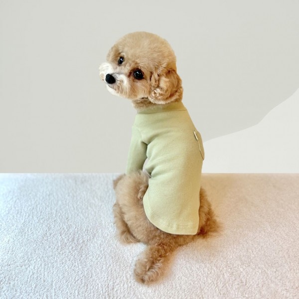 페오펫몰,그루밍독 반려동물 하프넥 포켓 강아지 기본 티셔츠 S-2XL, 4 colors