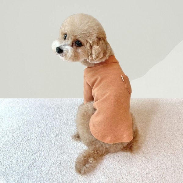 페오펫몰,그루밍독 반려동물 하프넥 포켓 강아지 기본 티셔츠 S-2XL, 4 colors