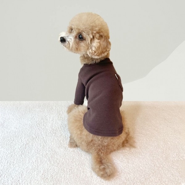 페오펫몰,그루밍독 반려동물 하프넥 포켓 강아지 기본 티셔츠 S-2XL, 4 colors
