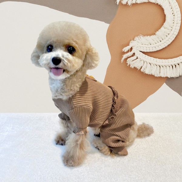 페오펫몰,그루밍독 반려동물 베이비 골지 강아지 올인원 S-2XL, 2 colors