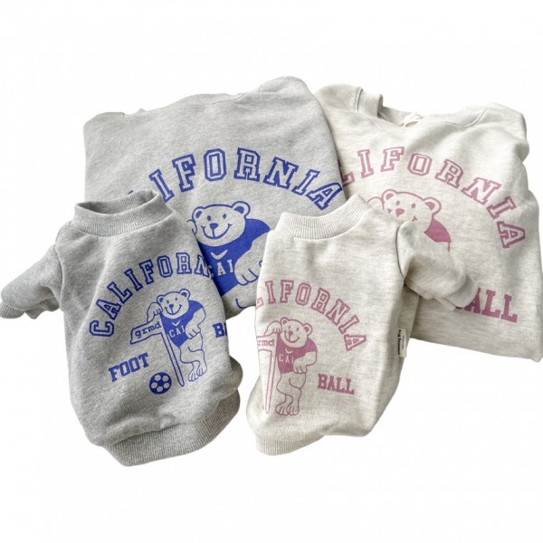 페오펫몰,그루밍독 반려동물 커플룩 캘리포니아 맨투맨 티셔츠 S-2XL, 2 colors & 견주용 맨투맨