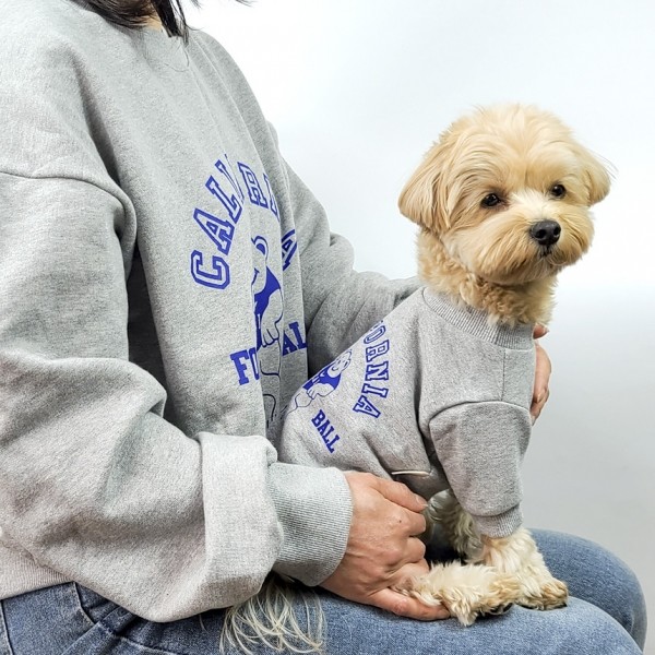 페오펫몰,그루밍독 반려동물 커플룩 캘리포니아 맨투맨 티셔츠 S-2XL, 2 colors & 견주용 맨투맨