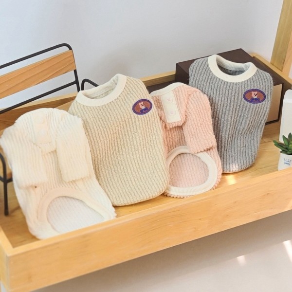 페오펫몰,그루밍독 반려동물 강아지옷 베베 코듀로이 라운드티 S-2XL, 4colors