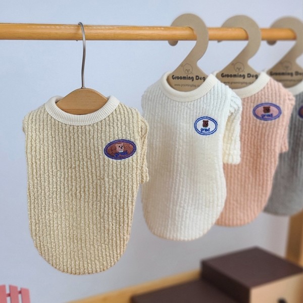 페오펫몰,그루밍독 반려동물 강아지옷 베베 코듀로이 라운드티 S-2XL, 4colors