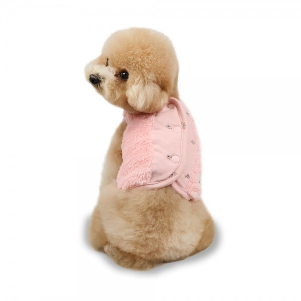페오펫몰,그루밍독 반려동물 딸랑딸랑 플라워 플리스 조끼 S-2XL, 2colors
