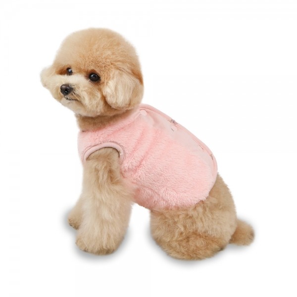 페오펫몰,그루밍독 반려동물 딸랑딸랑 플라워 플리스 조끼 S-2XL, 2colors