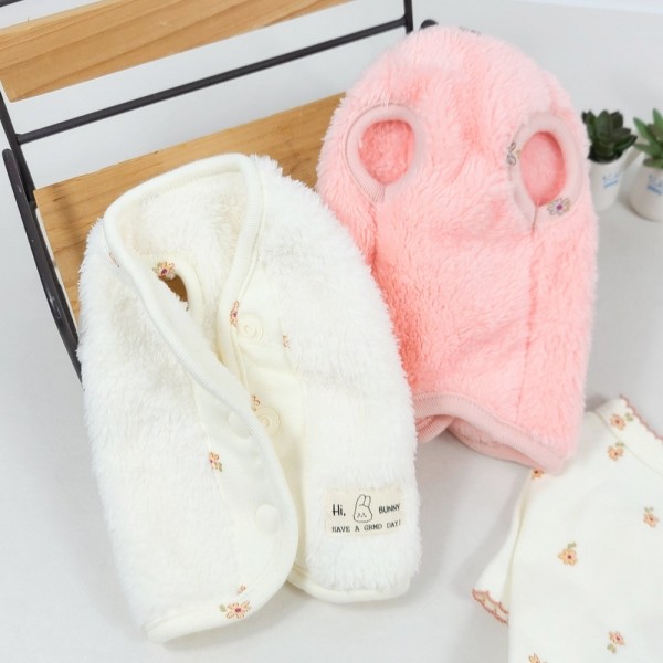 페오펫몰,그루밍독 반려동물 딸랑딸랑 플라워 플리스 조끼 S-2XL, 2colors