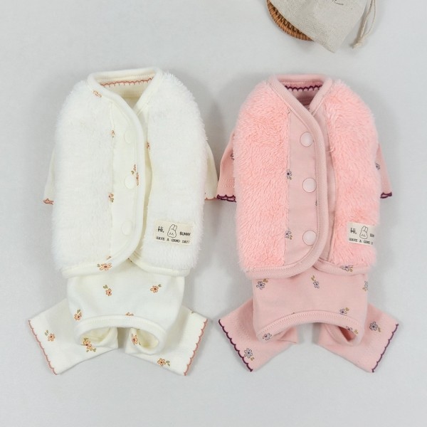 페오펫몰,그루밍독 반려동물 딸랑딸랑 플라워 플리스 조끼 S-2XL, 2colors