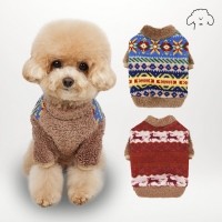 그루밍독 반려동물 북유럽 빈티지 플리스소재 맨투맨 S-2XL, 2colors