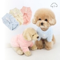 그루밍독 반려동물 젤리 삼색단추 니트 S-2XL, 3colors