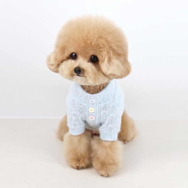 페오펫몰,그루밍독 반려동물 젤리 삼색단추 니트 S-2XL, 3colors