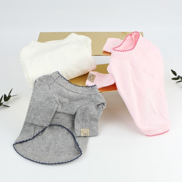 페오펫몰,그루밍독 반려동물 순면 핀콧 메리야스 티셔츠 XS-2XL, 3colors