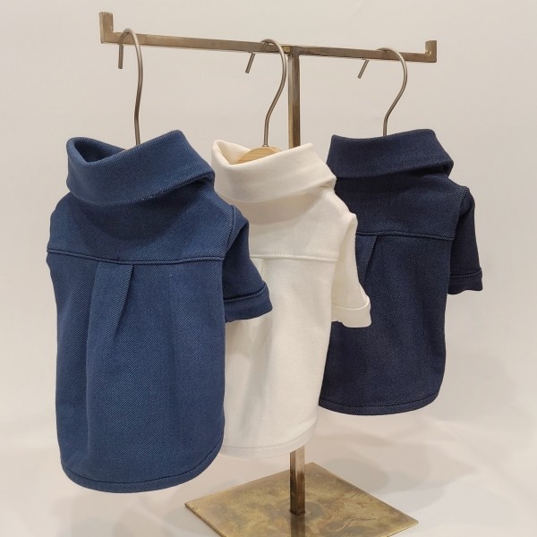페오펫몰,그루밍독 반려동물 베이직 데님 스판셔츠 S-2XL, 3colors