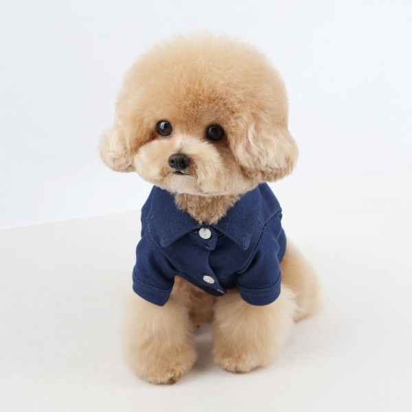 페오펫몰,그루밍독 반려동물 베이직 데님 스판셔츠 S-2XL, 3colors
