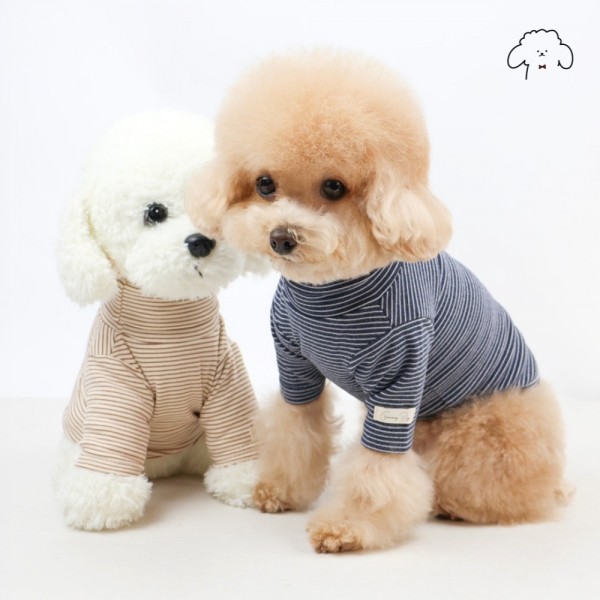 페오펫몰,그루밍독 반려동물 소프트촉감 스트라이프 폴라티 목폴라 S-2XL, 4colors