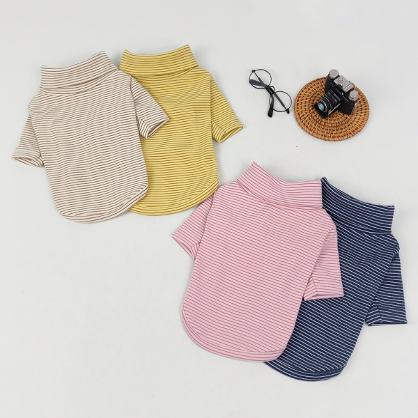 페오펫몰,그루밍독 반려동물 소프트촉감 스트라이프 폴라티 목폴라 S-2XL, 4colors