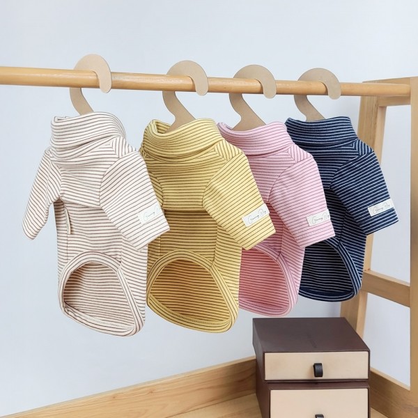 페오펫몰,그루밍독 반려동물 소프트촉감 스트라이프 폴라티 목폴라 S-2XL, 4colors