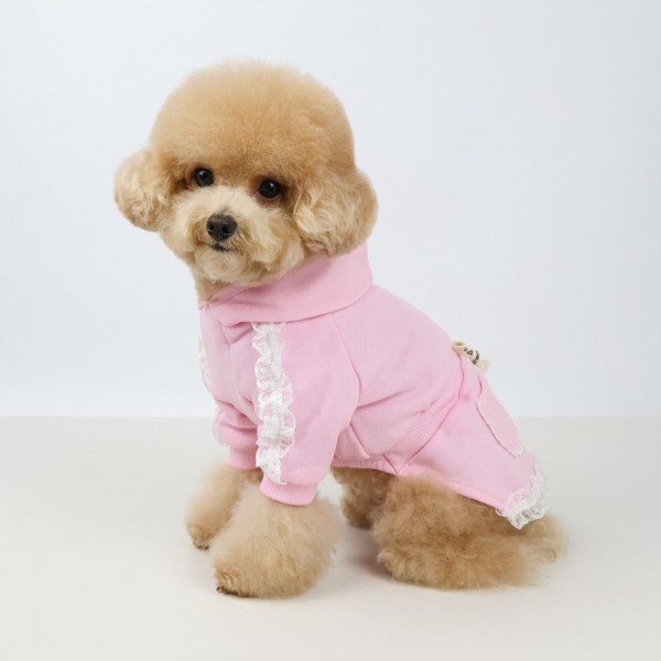 페오펫몰,그루밍독 반려동물 커플룩 레이스후드 올인원/원피스 S-XL, 2colors & 견주용 바지