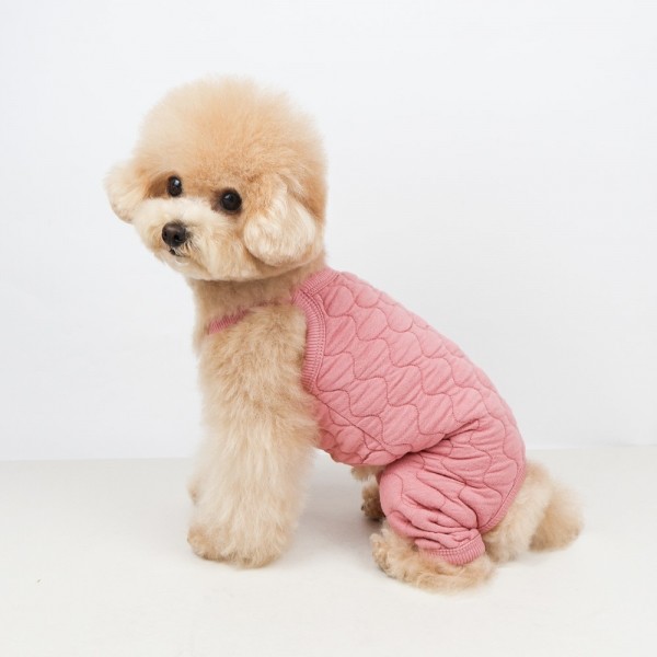 페오펫몰,그루밍독 반려동물 누비 올인원 깔깔이스타일 우주복 S-2XL, 3colors