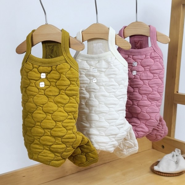 페오펫몰,그루밍독 반려동물 누비 올인원 깔깔이스타일 우주복 S-2XL, 3colors