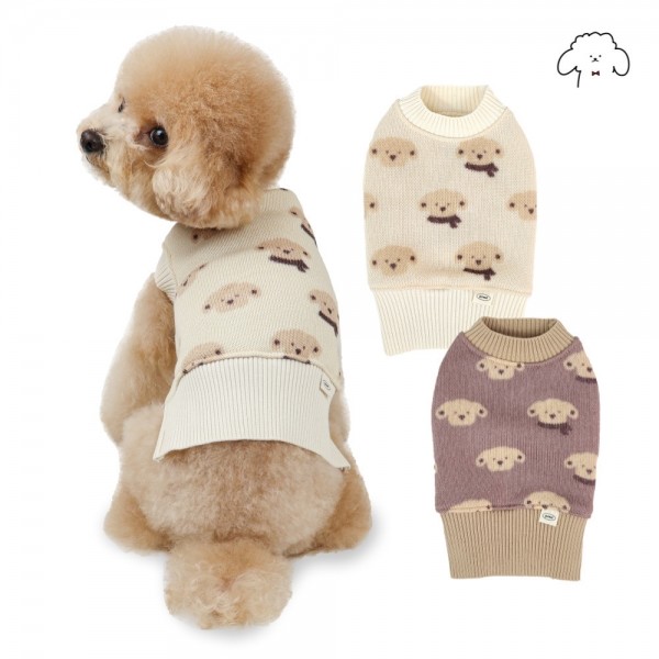 페오펫몰,그루밍독 반려동물 소프트 멍뭉이 니트 조끼 S-2XL, 2colors
