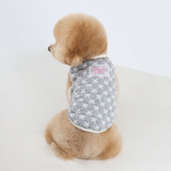 페오펫몰,그루밍독 반려동물 리본 누빔 조끼 S-2XL, 2 colors