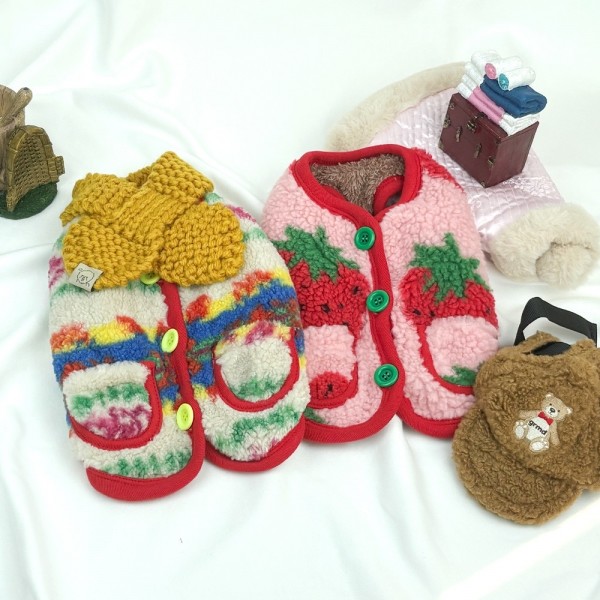 페오펫몰,그루밍독 반려동물 뽀글이 시골조끼 겨울 아우터 강추템